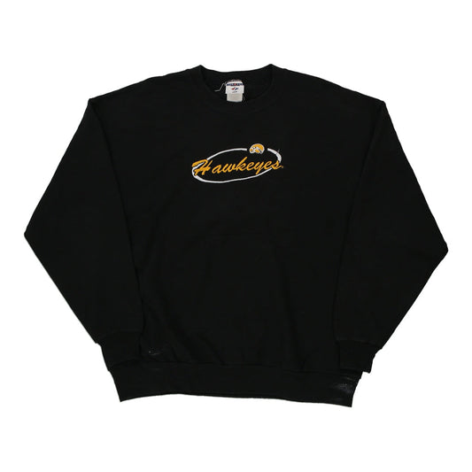 Vintage black Hawkeyes Jerzees Sweatshirt - mens x-large