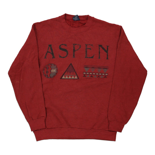 Vintage red Aspen Cal Cru Sweatshirt - mens small
