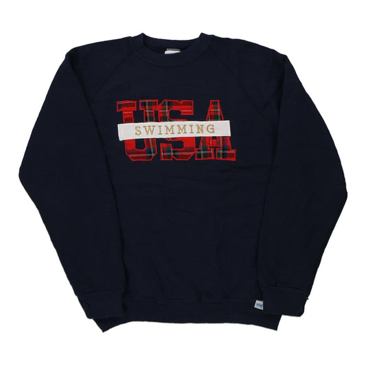 Vintage navy Made in USA USA Swimming Discus Athletic Sweatshirt - mens large