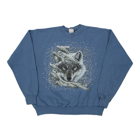 Vintage blue Hanes Sweatshirt - mens x-large