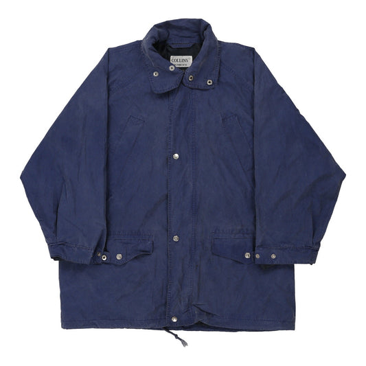 Vintage Collins Coat - Large Blue Silk