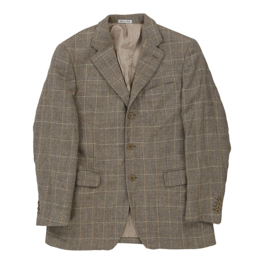 Vintage Adolfo Trabaldo Checked Blazer - Medium Grey Virgin Wool