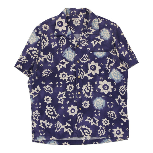 Vintage blue Cotton Belt Hawaiian Shirt - mens medium