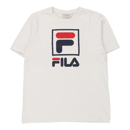 Vintage Age 13-14 Fila Spellout T-Shirt - Medium White Cotton