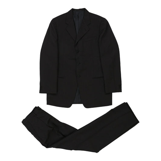 Vintage black Armani Exchange Full Suit - mens medium