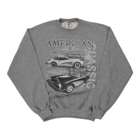 Vintage grey American Classic Jerzees Sweatshirt - mens medium