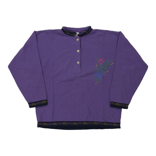 Vintage Confezioni Qr Sweatshirt - Large Purple Cotton
