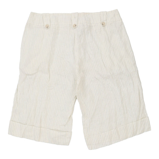 Vintage Max & Co Pinstripe Shorts - 30W UK 10 White Linen