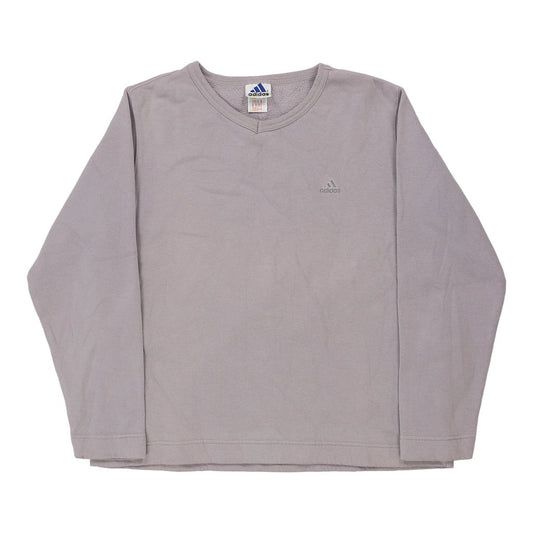 Vintage Adidas Sweatshirt - Large Purple Cotton Blend