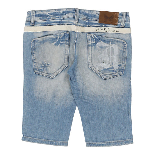 Vintage blue Redial Diamond Denim Shorts - womens 32" waist