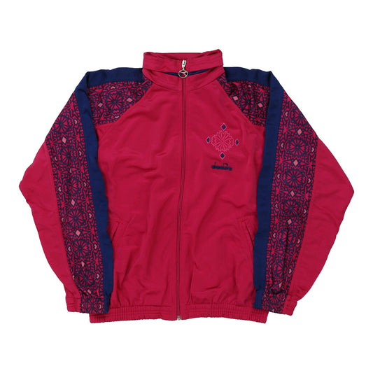 Vintage Diadora Track Jacket - Medium Pink Polyester