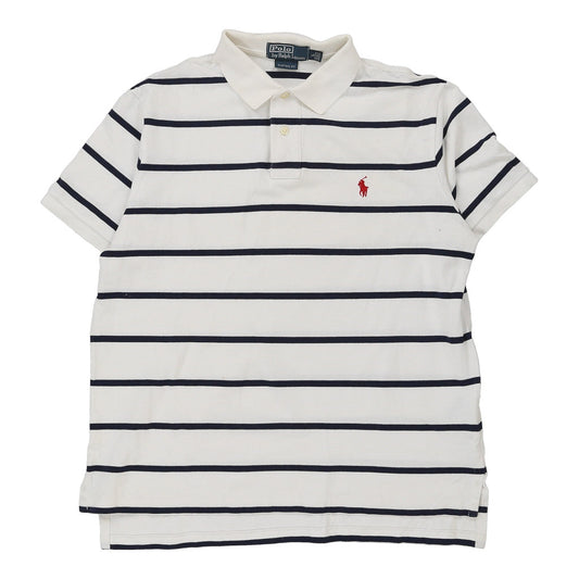 Vintage white Ralph Lauren Polo Shirt - mens large