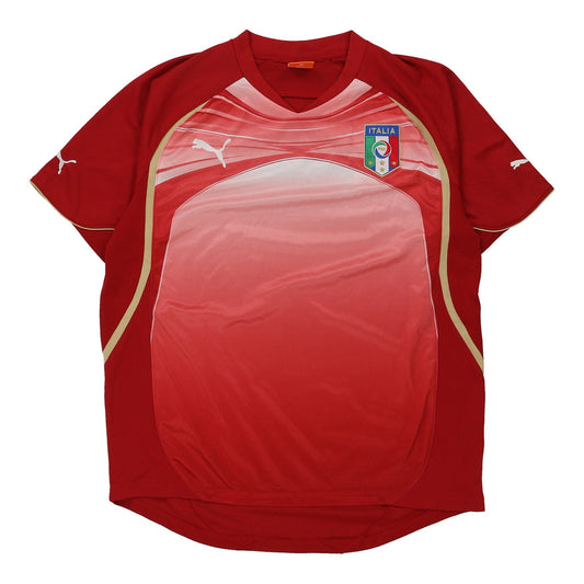 Vintage red Italia Puma Football Shirt - mens large