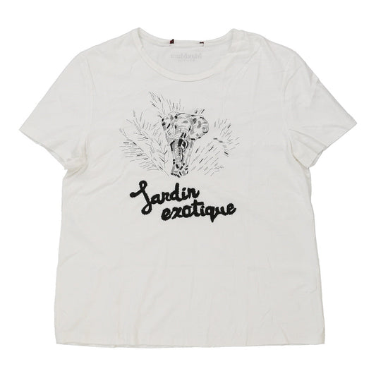 Vintage white Jardin Exotique Max Mara T-Shirt - mens large