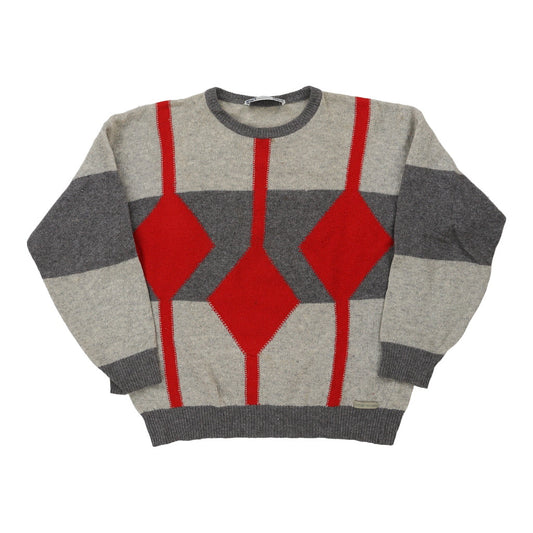 Vintage grey 1980's Sergio Tacchini Jumper - mens medium