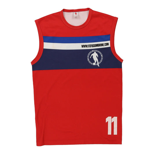 Vintage Bikkembergs Vest - Medium Red Polyester Blend