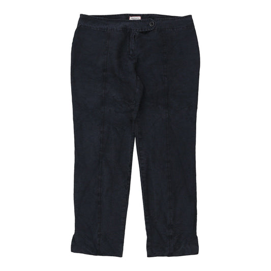 Vintage Max & Co Trousers - 32W UK 10 Navy Silk