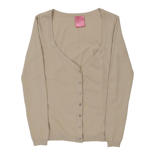 Vintage Kaos Cardigan - Large Beige Viscose Blend