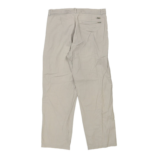 Vintage Fila Trousers - 32W 28L Beige Cotton
