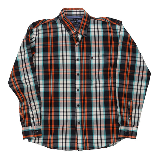 Vintage Tommy Hilfiger Checked Shirt - Small Blue Cotton