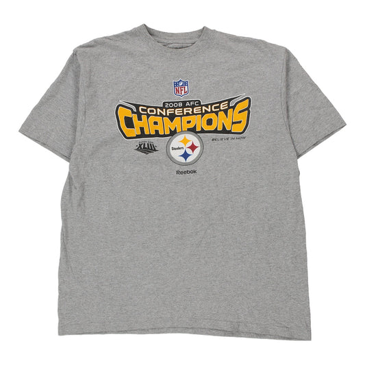 Vintage grey Pittsburgh Steelers Reebok T-Shirt - mens large