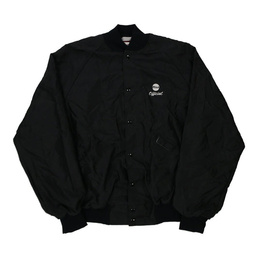 Vintage black Made in USA Official Supplies Varsity Jacket - mens x-large