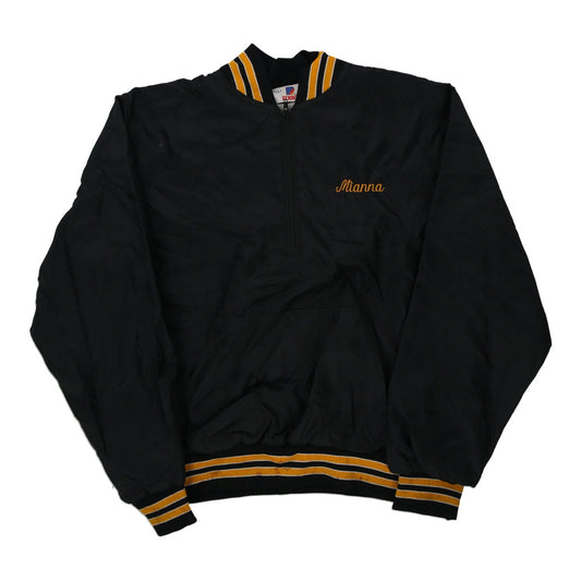 Vintage black Made in USA Sayville Tennis Rennoc Varsity Jacket - mens large