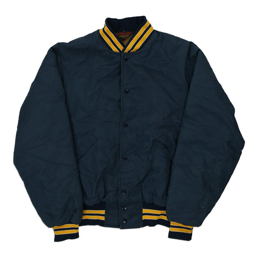 Vintage navy Made in USA Grouchy's Office Dunbrooke Varsity Jacket - mens medium