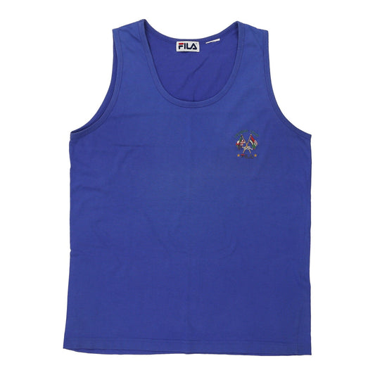 Vintage Fila Vest - 2XL Blue Cotton