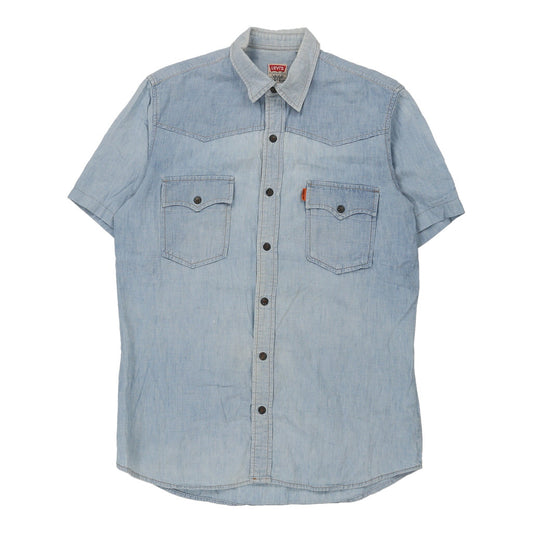 Vintage light wash Orange Tab Levis Denim Shirt - mens medium