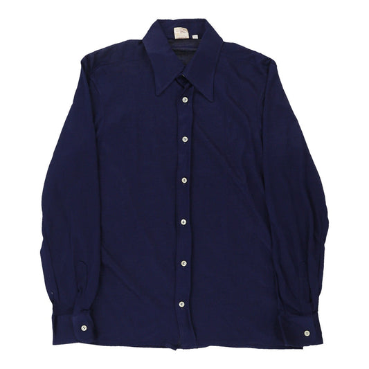 Vintage 1970's Montefibre Shirt - Medium Navy Acrylic Blend