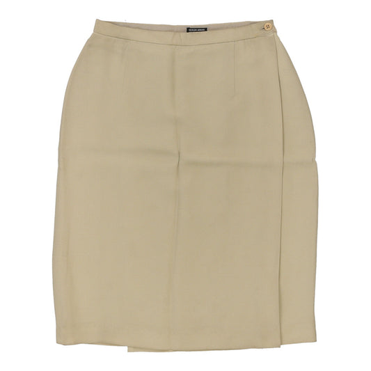 Giorgio Armani Mini Wrap Skirt - 26W UK 6 Beige Polyester Blend