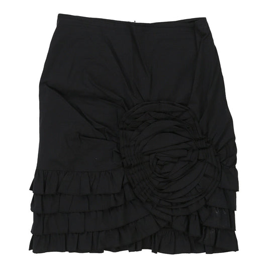 Vintage Unbranded Mini Skirt - 32W UK 12 Black Cotton