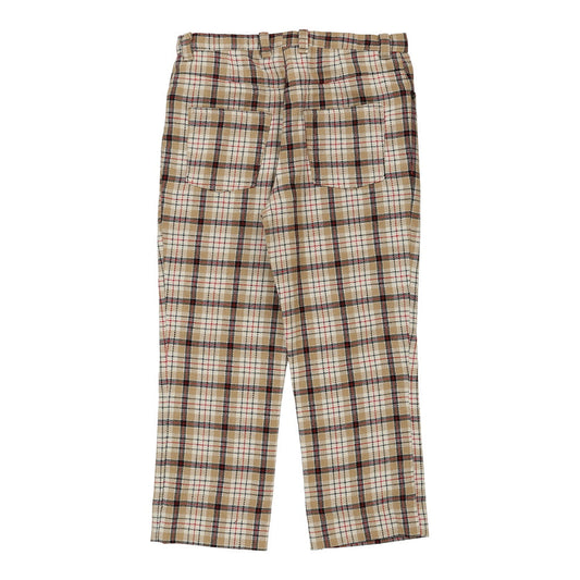 Vintage Unbranded Checked Trousers - 30W UK 10 Beige Cotton