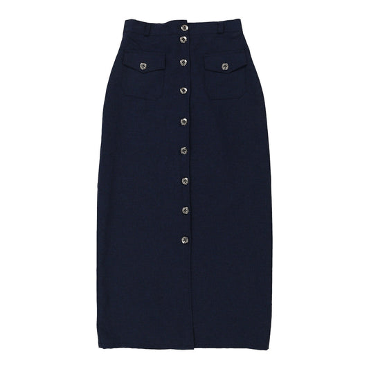 Vintage Sport & Sport Midi Skirt - Medium Navy Polyester Blend