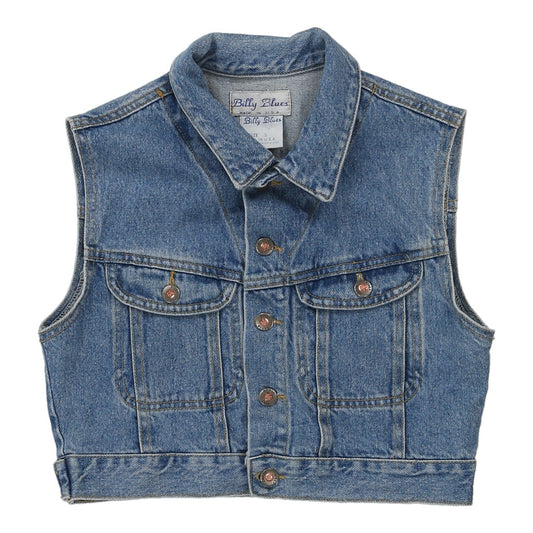 Vintage Made In USA Billy Blues Cropped Denim Gilet - Small Blue Cotton