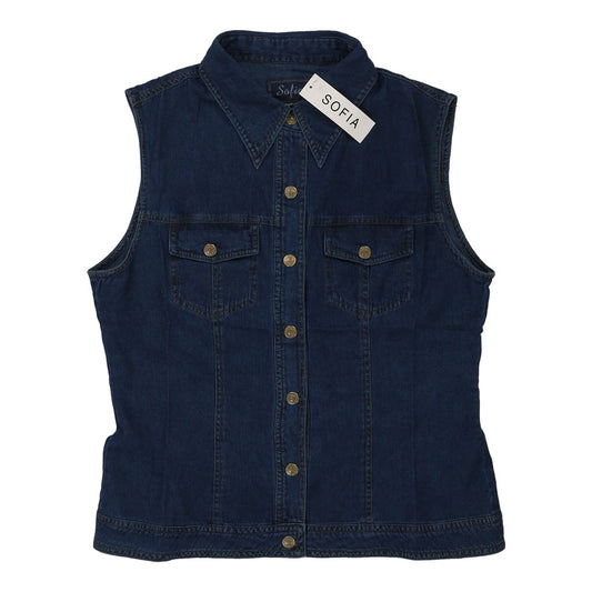 Vintage Sofia Denim Gilet - XL Blue Cotton