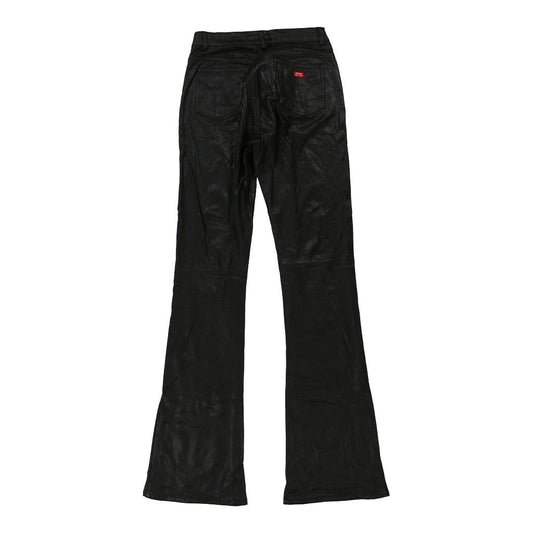Vintage Miss Sixty Boot Cut Trousers - 28W UK 6 Black Faux Leather