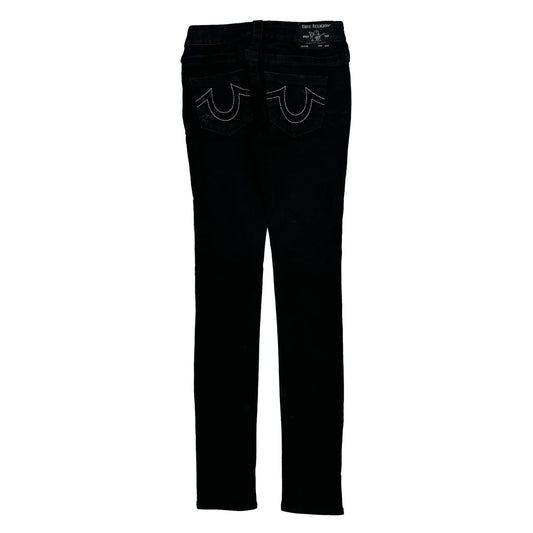True Religion Skinny Jeans - 25W UK 4 Black Cotton Blend