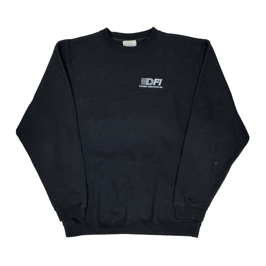 Vintage Reebok Sweatshirt - Large Black Cotton Blend