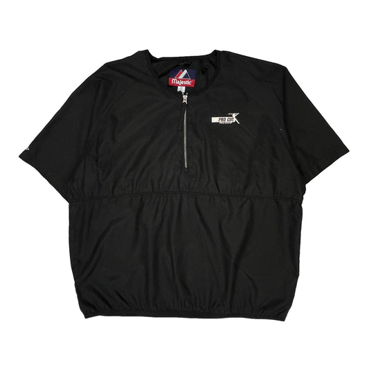 Vintage Majestic Windbreaker - XL Black Polyester