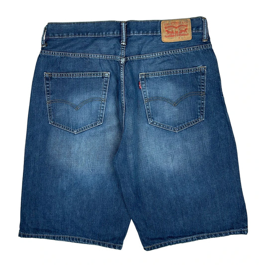 Levis Baggy Denim Shorts - 36W 11L Blue Denim