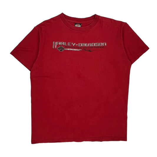 Gene Lummus Harley Davidson Graphic T-Shirt - XL Red Cotton