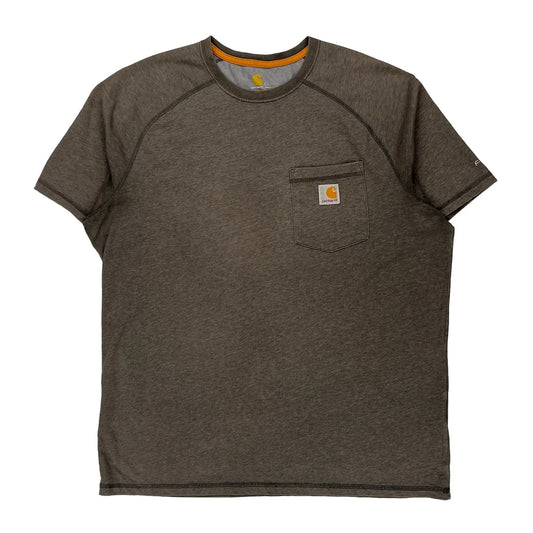 Carhartt T-Shirt - Large Grey Cotton