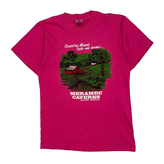 Meramec Caverns Fruit Of The Loom Graphic T-Shirt - Medium Pink Cotton