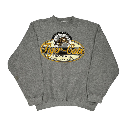 Hamilton Tiger-Cats Waves Football Sweatshirt - XL Grey Cotton Blend