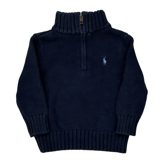 Age 18 Months Polo By Ralph Lauren 1/4 Zip - 3XS Navy Cotton