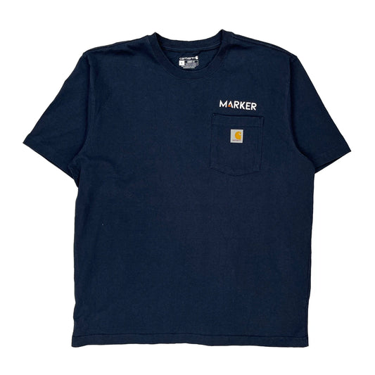 Carhartt T-Shirt - Large Navy Cotton