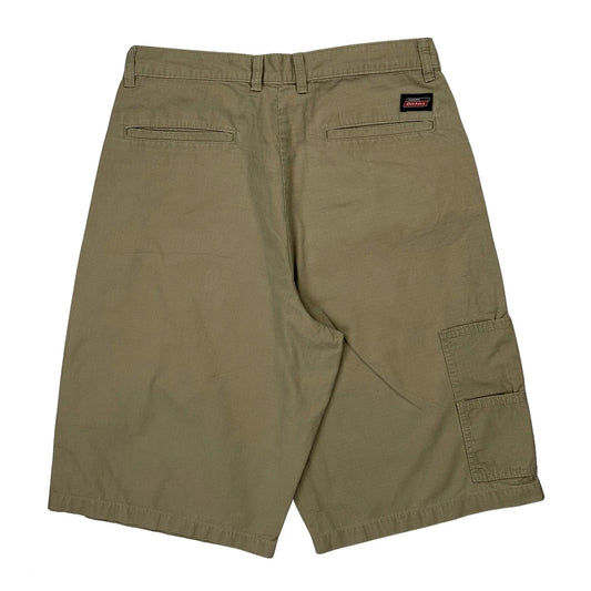 Dickies Baggy Cargo Shorts - 31W 11L Khaki Cotton