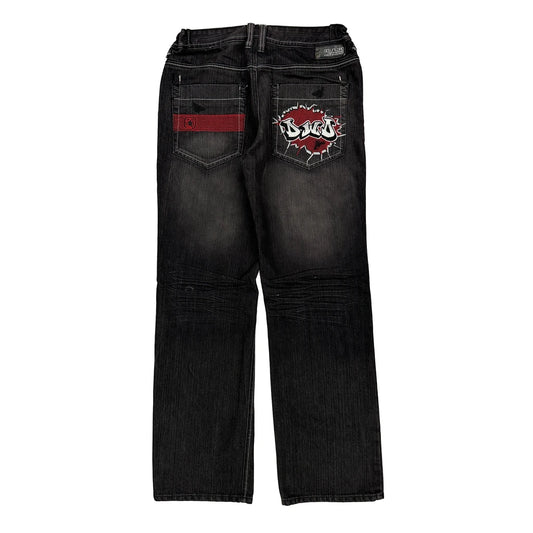 Here+There Graphic Jeans - 30W 30L Black Denim